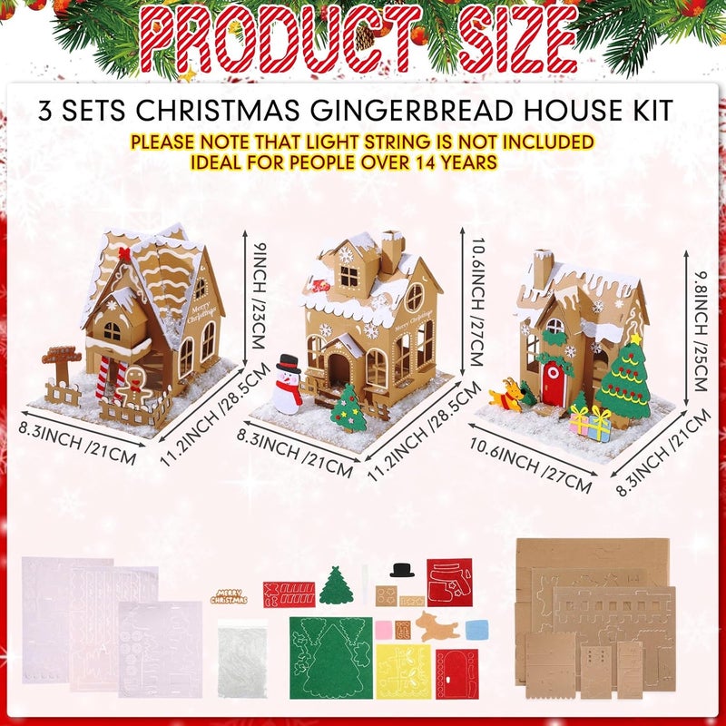 Lineshading 3 Set Christmas Gingerbread House DIY Craft Kit - Image 2